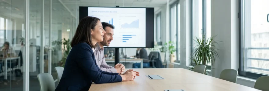 Élus CSE en discussion lors d'une consultation obligatoire en salle de réunion