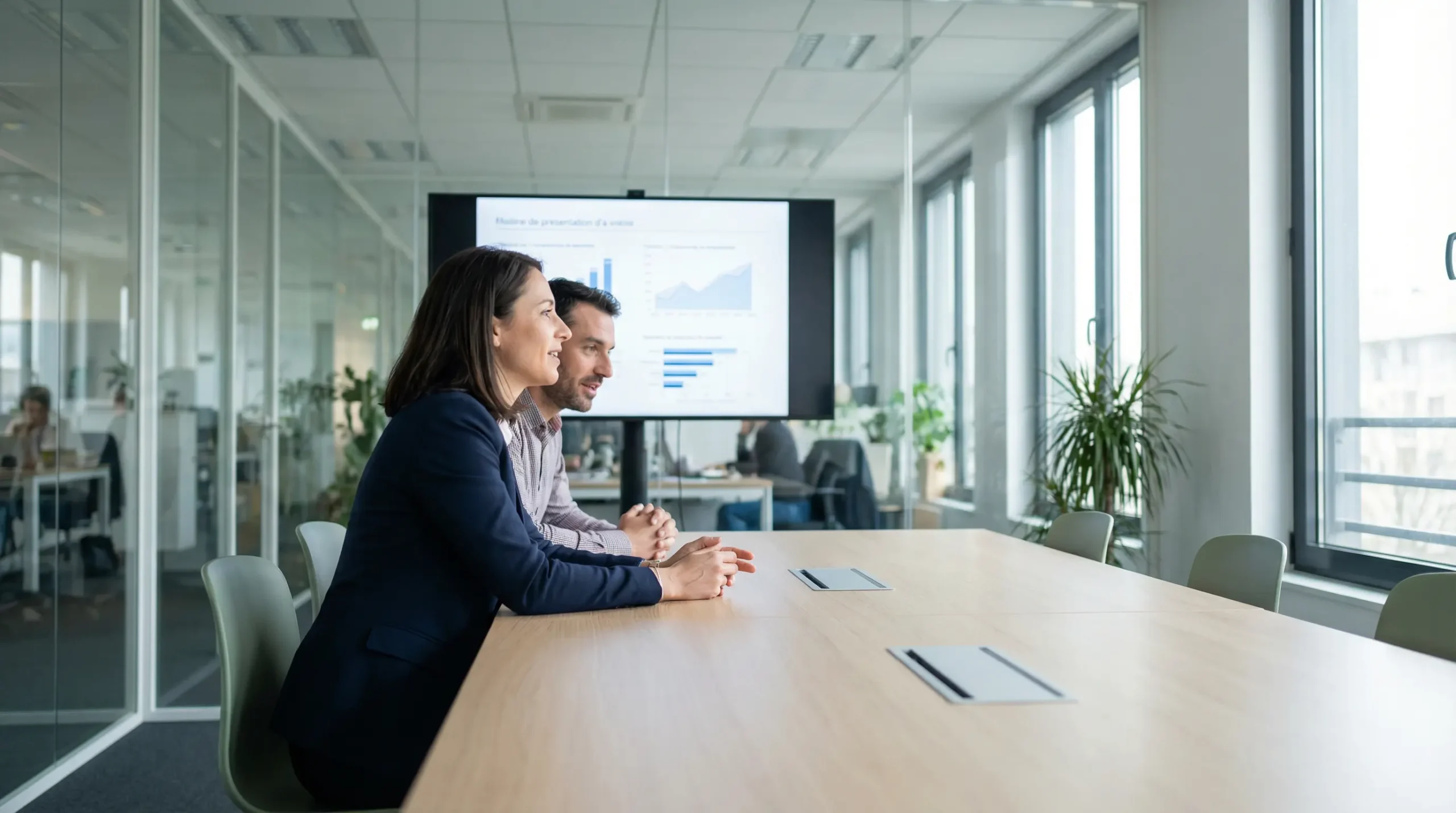 Élus CSE en discussion lors d'une consultation obligatoire en salle de réunion